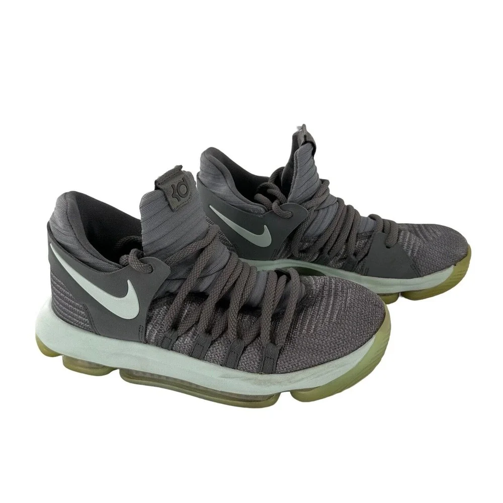 NIKE Zoom Kevin Durant Sneakers KD Cool Gray Mint Green‎ 6.5Y Youth Basketball